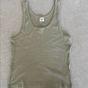 Aritzia Sunday Best Olive Ribbed Tank Top